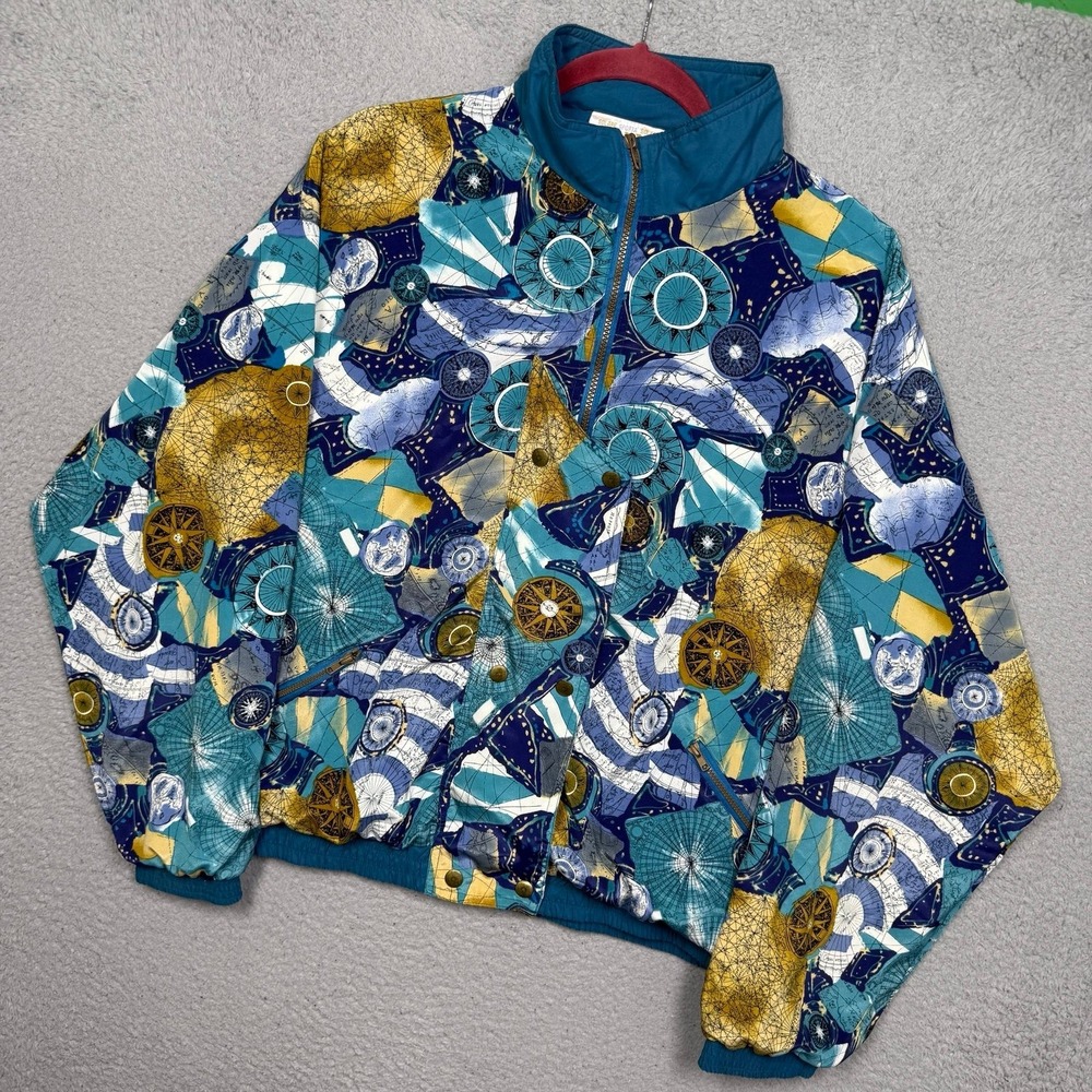 Vintage 90s‎ Nautical Sailing Map AOP Windbreaker Jacket